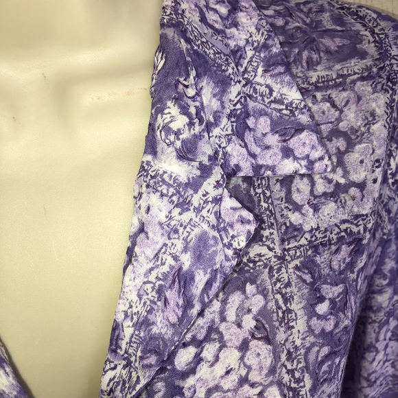 MYNETTE purple white floral vintage 3/4 sl. dress - Picture 4 of 7